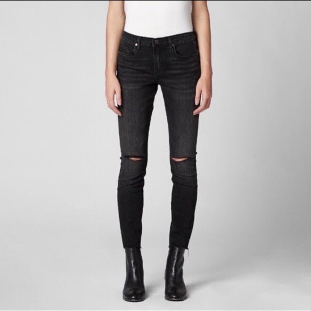 Blank NYC The Bond Mid Rise Distressed Skinny Jeans